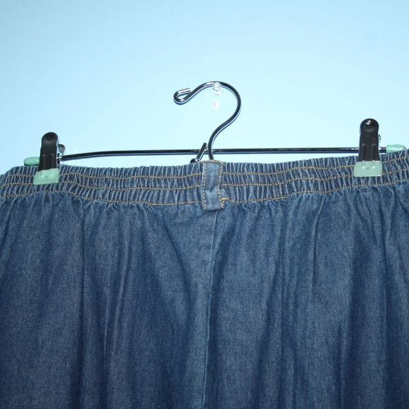 Anthony Richards Denim Button Up Front 100% Cotton Modest Women's Skirt 14P - Picture 7 of 15